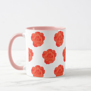 Orangefarbene Rose Blütenrosa Kunsthandwerk Tasse