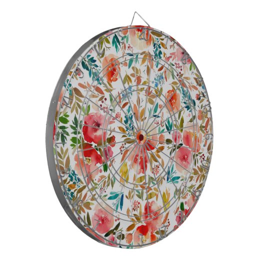 Orangefarbene Rose Blütensommer Dartscheibe (Vorderseite Links)