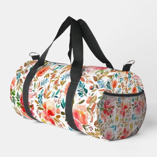 Orangefarbene Rose Blütensommer Duffle Bag (Rechte Ecke)