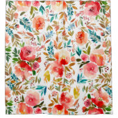 Orangefarbene Rose Blütensommer Duschvorhang (Vorderseite)