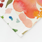 Orangefarbene Rose Blütensommer Fleecedecke (Ecke)