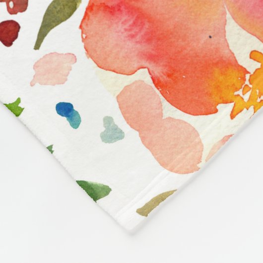 Orangefarbene Rose Blütensommer Fleecedecke (Ecke)