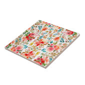 Orangefarbene Rose Blütensommer Fliese (Seite)