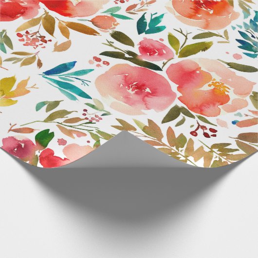 Orangefarbene Rose Blütensommer Geschenkpapier (Ecke)