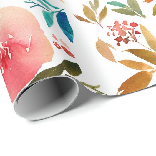 Orangefarbene Rose Blütensommer Geschenkpapier (Rolleneckpunkt)