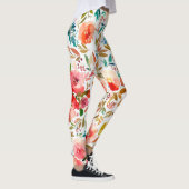 Orangefarbene Rose Blütensommer Leggings (Rechts)