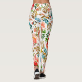 Orangefarbene Rose Blütensommer Leggings (Rückseite)