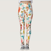 Orangefarbene Rose Blütensommer Leggings (Vorderseite)