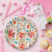 Orangefarbene Rose Blütensommer Pappteller (Party)