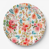 Orangefarbene Rose Blütensommer Pappteller (Vorderseite)