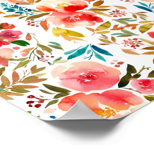 Orangefarbene Rose Blütensommer Poster (Ecke)