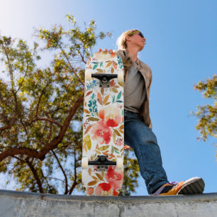 Orangefarbene Rose Blütensommer Skateboard