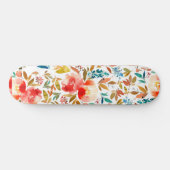 Orangefarbene Rose Blütensommer Skateboard (Horizontal)