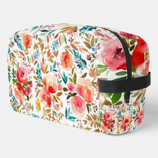 Orangefarbene Rose Blütensommer Waschbeutel (Linke Seite)