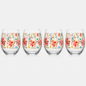 Orangefarbene Rose Blütensommer Weinglas Ohne Stiel (Hinten)