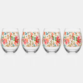 Orangefarbene Rose Blütensommer Weinglas Ohne Stiel (Links)