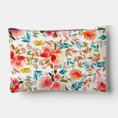 Orangefarbene Rose Blütensommer Zubehörtasche (Rückseite)