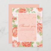 Orangefarbene Rose Dankeskarte (Vorne/Hinten)