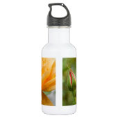 Orangefarbene Rose Edelstahlflasche (Rückseite)