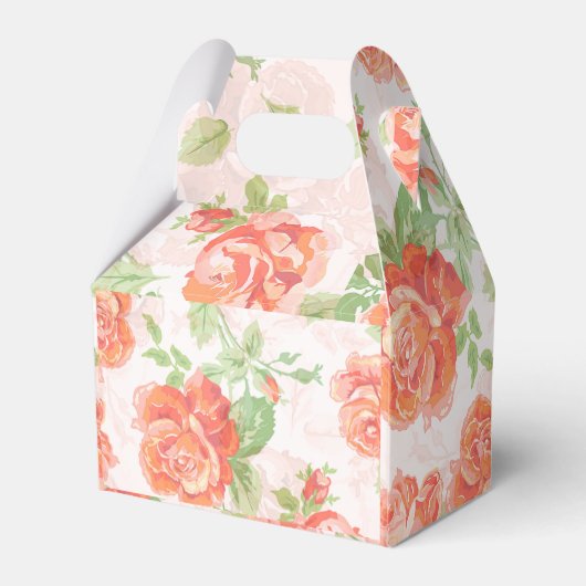 Orangefarbene Rose Geschenkschachtel (Rückseite)