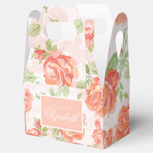 Orangefarbene Rose Geschenkschachtel (Geöffnet)