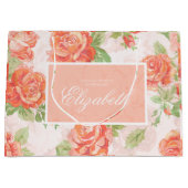 Orangefarbene Rose Große Geschenktüte (Vorderseite)