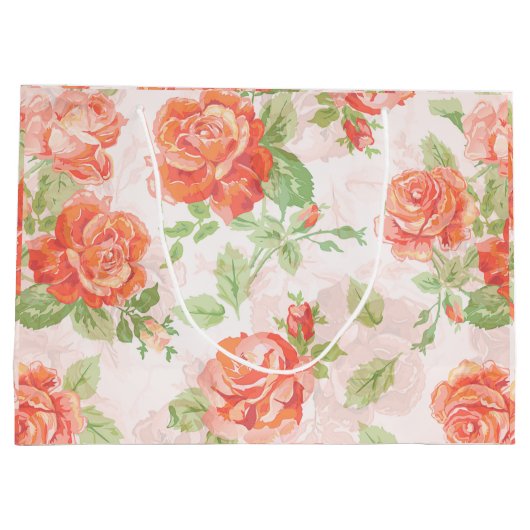 Orangefarbene Rose Große Geschenktüte (Rückseite)