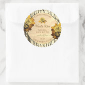 Orangefarbene Rose, hellbraune Holzkörner Runder Aufkleber (Tasche)