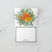 Orangefarbene Rose Hochzeit florale Moderne Dankeskarte (Innenseite)