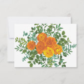 Orangefarbene Rose Hochzeit florale Moderne Einladung (Rückseite)