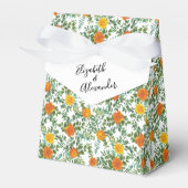 Orangefarbene Rose Hochzeit florale Moderne Geschenkschachtel (Vorderseite)