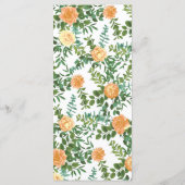 Orangefarbene Rose Hochzeit florale Moderne Menükarte (Rückseite)