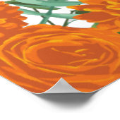Orangefarbene Rose Hochzeit florale Moderne Poster (Ecke)