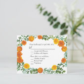 Orangefarbene Rose Hochzeit florale Moderne Postkarte (Stehend Vorderseite)