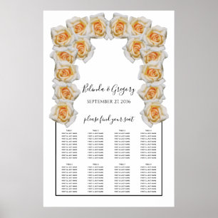 Orangefarbene Rose Hochzeitstabelle Poster