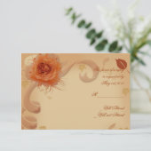 Orangefarbene Rose im Fall-Response-Karte RSVP Karte (Stehend Vorderseite)