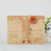 Orangefarbene Rose im Hochzeit im Herbst-Programm (Stehend Vorderseite)