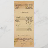 Orangefarbene Rose im Hochzeit im Herbst-Programm Programm (Rückseite)