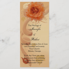 Orangefarbene Rose im Hochzeit im Herbst-Programm Programm