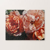 Orangefarbene Rose Künstlerischer Stil Puzzle (Horizontal)