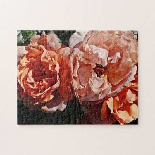 Orangefarbene Rose Künstlerischer Stil Puzzle (Horizontal)
