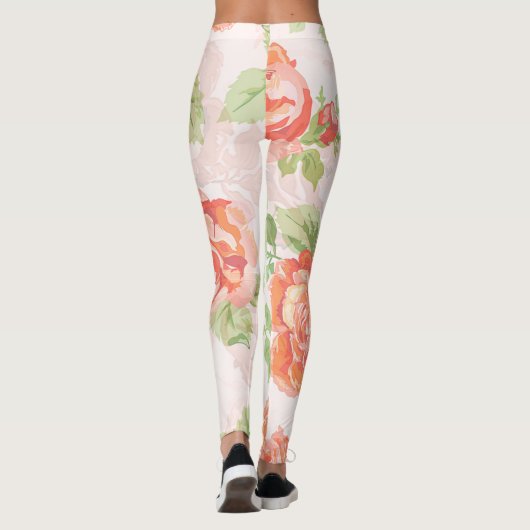 Orangefarbene Rose, Leggings (Rückseite)