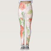 Orangefarbene Rose, Leggings (Vorderseite)