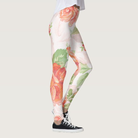 Orangefarbene Rose, Leggings (Rechts)