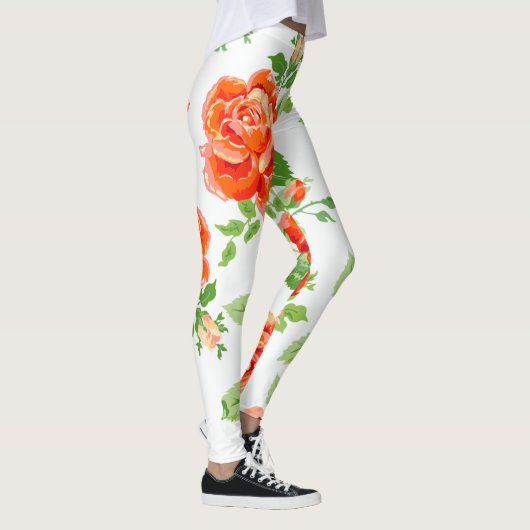 Orangefarbene Rose Leggings (Rechts)