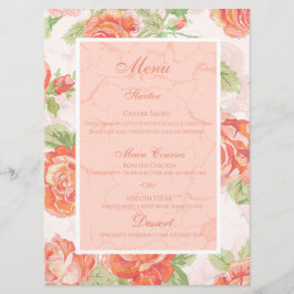 Orangefarbene Rose Menükarte