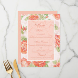 Orangefarbene Rose Menükarte