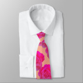 Orangefarbene Rose mit Blumen Moderne, farbenfrohe Krawatte (Gebunden)