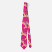 Orangefarbene Rose mit Blumen Moderne, farbenfrohe Krawatte (Vorderseite)