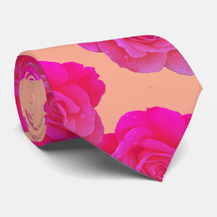 Orangefarbene Rose mit Blumen Moderne, farbenfrohe Krawatte